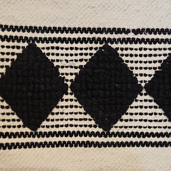 Black and White Geometric Patterned Rug - Picture 3 of 3